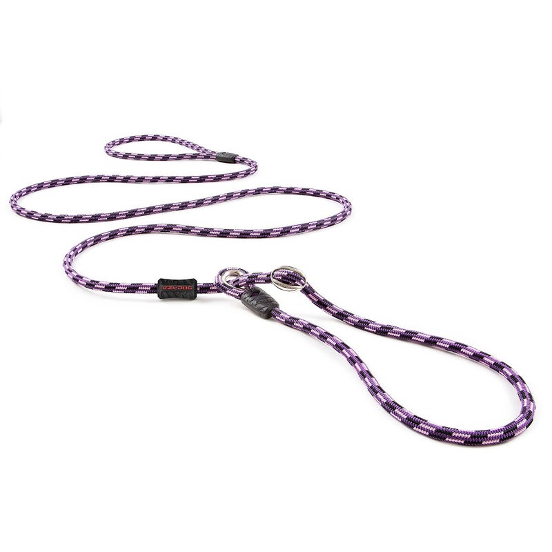 EzyDog Luca Slip Lead Dual Function Heavy Duty Rope Leash for Dogs That Pull Slip Leash & Gentle Lead Head Halter, Small (5.5ft x .23', Purple) - Image 1